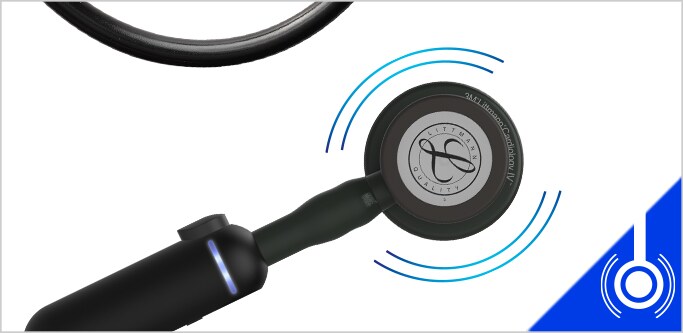 3M Littmann elektronički stetoskop model 3200 na bijeloj pozadini.
